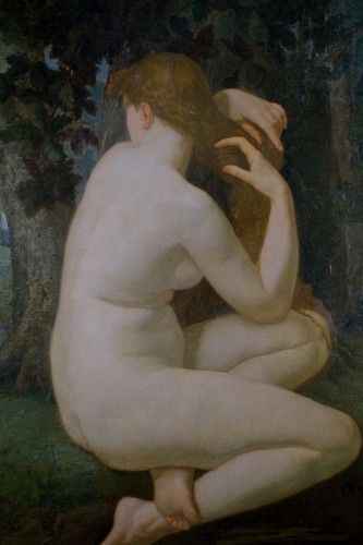 Louis Dauvergne (1828-1899) Femme nue - Tableaux et dessins Style Napoléon III