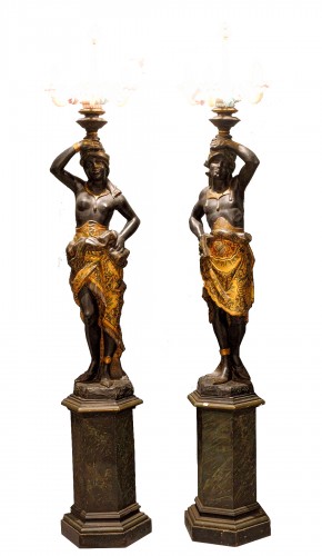 19th Pair Of Murano Torchiere Doors To The Nubians Venice 