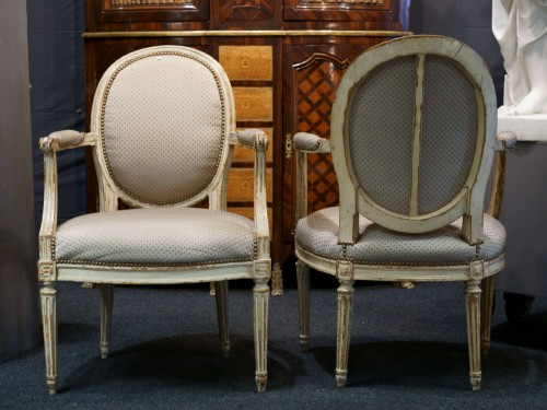 Seating  - 18th Pair Of Neoclassical Armchairs Stamped Pierre Remy