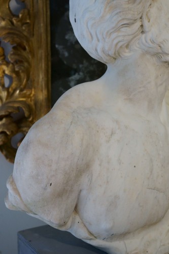 Antiquités - Imposant buste en marbre de Diogène Italie 18e siècle
