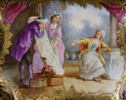 Objets de Vitrine Coffret & Nécessaire - Coffret en porcelaine bleue d Sèvres Napoléon III
