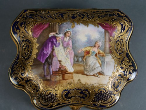 Coffret en porcelaine bleue d Sèvres Napoléon III - Napoléon III
