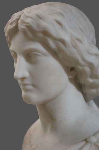 Edward William Physick (1774-1862) Asteria, buste néoclassique en marbre - Sculpture Style Restauration - Charles X