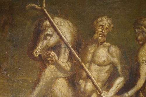 Grisaille avec Tritons et Néréides, Italie 18e siècle - Tableaux et dessins Style Louis XV