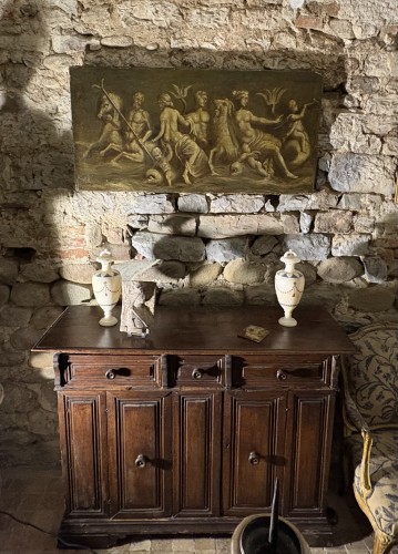 Antiquités - Grisaille avec Tritons et Néréides, Italie 18e siècle