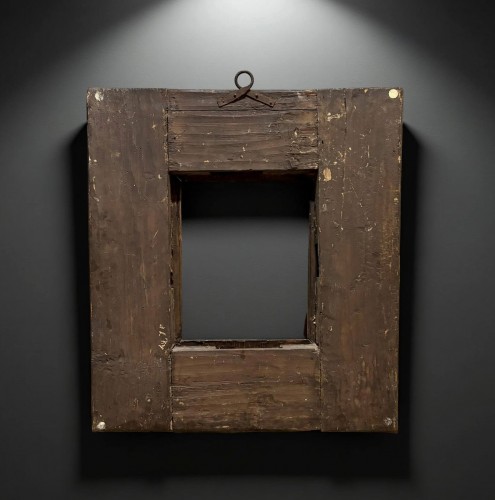 17th Carved Wood Frame With Guilloche Decoratio - Mirrors, Trumeau Style Louis XIV