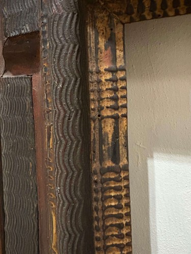 17th Carved Wood Frame With Guilloche Decoratio - Louis XIV