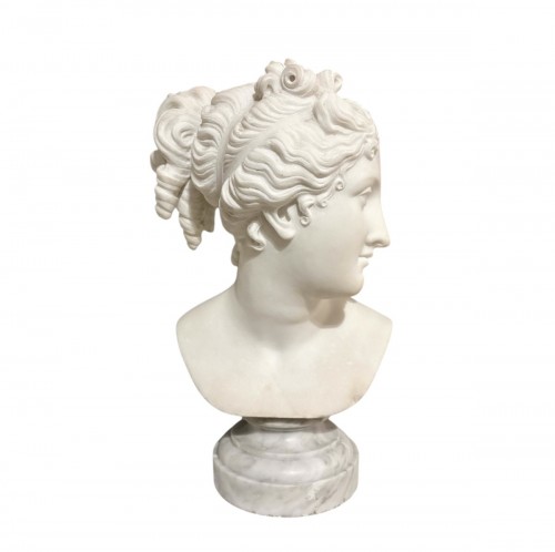 Antonio Frilli (1830-1902) 19th Statuary Marble Bust Of Venus Italica