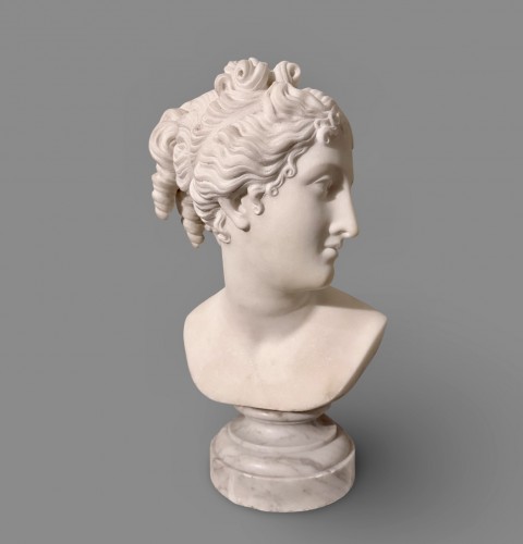 Antonio Frilli (1830-1902) 19th Statuary Marble Bust Of Venus Italica - Sculpture Style Napoléon III
