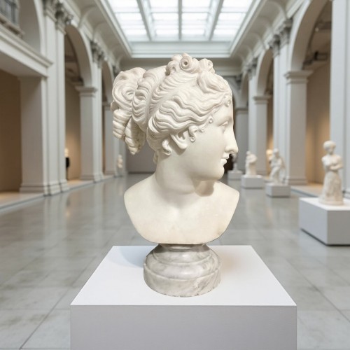 Napoléon III - Antonio Frilli (1830-1902) 19th Statuary Marble Bust Of Venus Italica