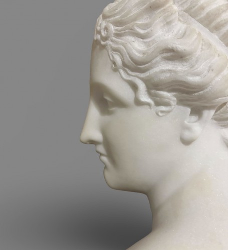 Antiquités - Antonio Frilli (1830-1902) 19th Statuary Marble Bust Of Venus Italica