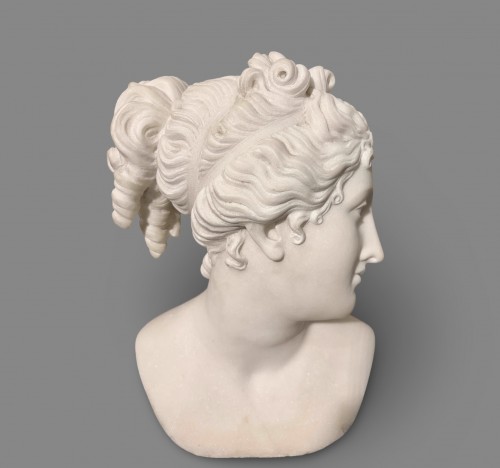 Antiquités - Antonio Frilli (1830-1902) 19th Statuary Marble Bust Of Venus Italica