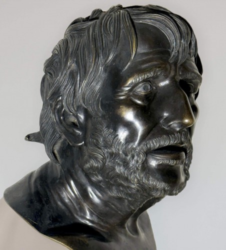 Late 18th  Bronze Bust depicting Pseudo-Seneca - Sculpture Style Directoire