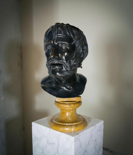 Sculpture  - Late 18th  Bronze Bust depicting Pseudo-Seneca
