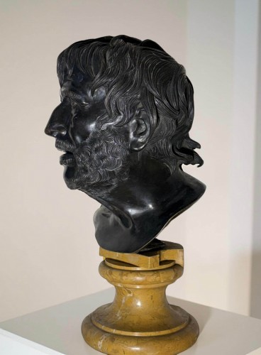Late 18th  Bronze Bust depicting Pseudo-Seneca - 