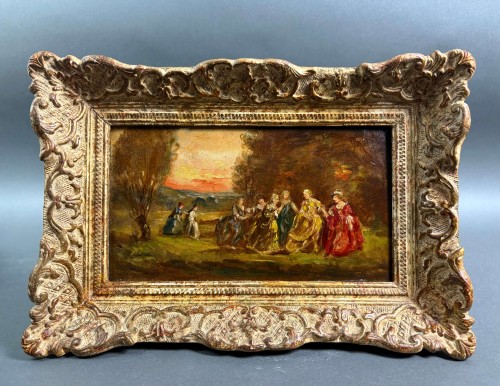 Narcisse Virgile Diaz de la Peña (1808-1876) Elegant in a Forest - Paintings & Drawings Style 