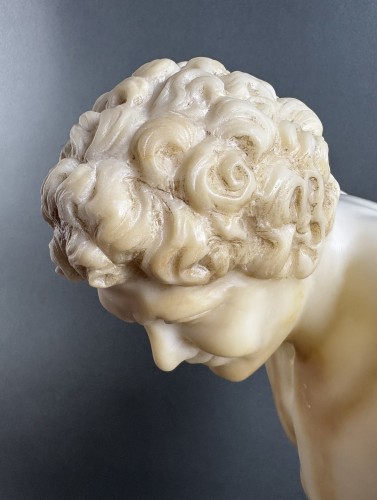 19th Large Volterra Alabaster Sculpture Satyr With Cymbals - 