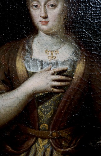 Gerard Wigmana (1673-1741) Portrait de Dame aux Bijoux - Tableaux et dessins Style Régence