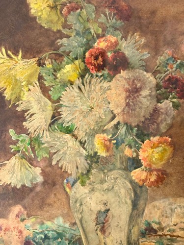 Paintings & Drawings  - Henri Biva (1848-1929) - still Life With A Chinese Vase