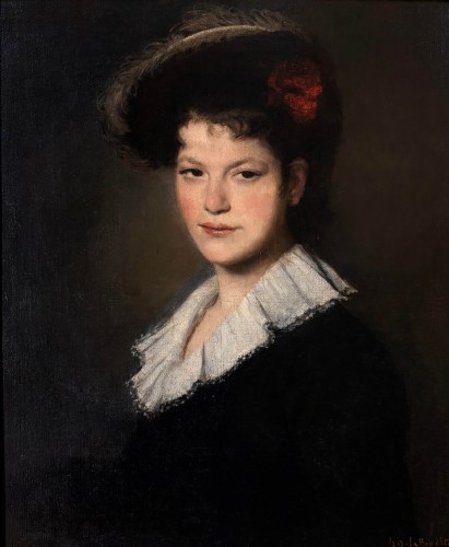 Hélène Le Roy d&#039;Etiolles (1864-1939) Portrait Of A Girl  - Paintings & Drawings Style Napoléon III
