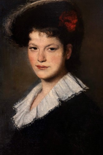 19th century - Hélène Le Roy d&#039;Etiolles (1864-1939) Portrait Of A Girl 
