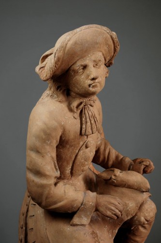 Paire de sculptures en terre cuite, France 17e siècle - Sculpture Style Louis XIV