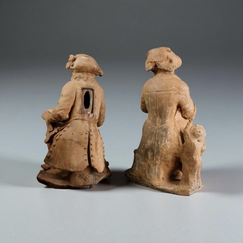 Paire de sculptures en terre cuite, France 17e siècle - Louis XIV
