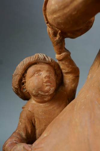 Antiquités - Paire de sculptures en terre cuite, France 17e siècle