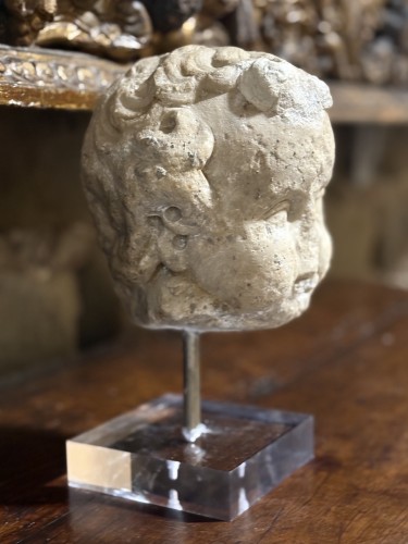 17th Roman Baroque Marble Head Putto - 