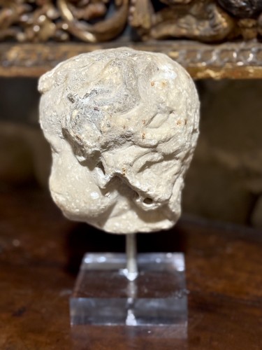 Louis XIV - 17th Roman Baroque Marble Head Putto