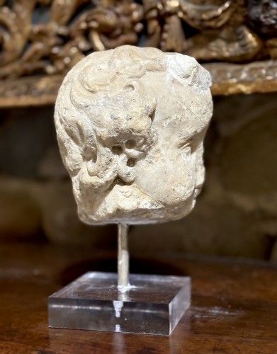Antiquités - 17th Roman Baroque Marble Head Putto