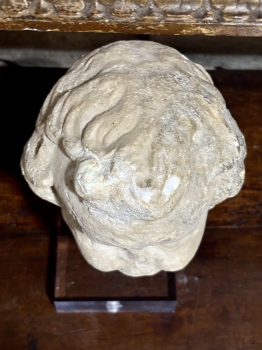 Antiquités - 17th Roman Baroque Marble Head Putto