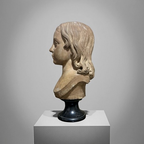Buste de Virginie-Constance Lemercier en terre cuite - Restauration - Charles X