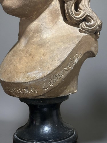 Restauration - Charles X - Buste de Virginie-Constance Lemercier en terre cuite