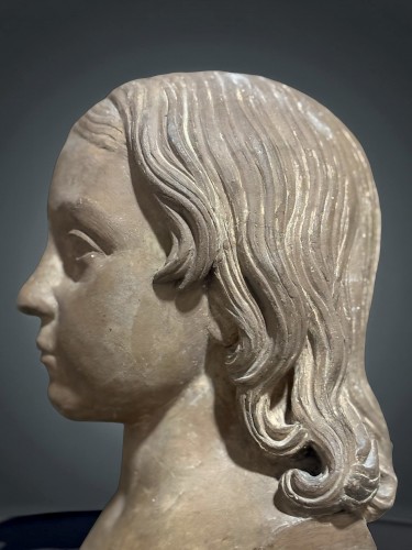 Antiquités - Buste de Virginie-Constance Lemercier en terre cuite