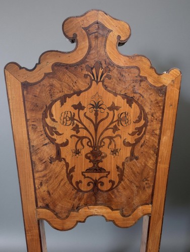 Paire de chaises narquetés de Vénétie, début XVIIIe siècle - Sièges Style Louis XIV