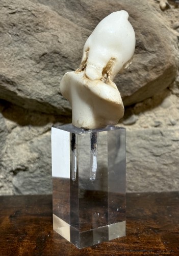 Antiquités - Petit Buste Maniériste d'Attis en Marbre 16e