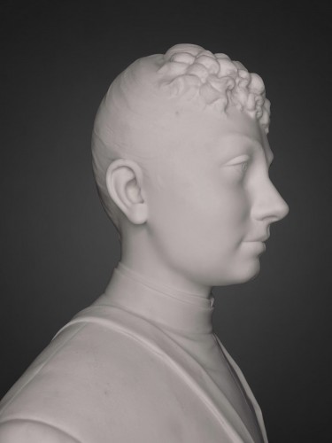 Laure MARTIN-COUTAN (1855-1915) Buste en Marbre - Sculpture Style Napoléon III