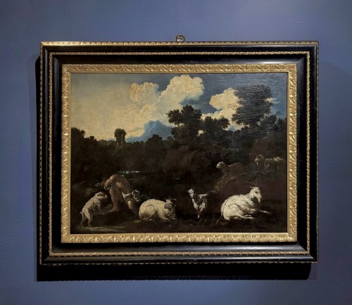 Troupeaux, attribué à Philipp Peter Roos dit Rosa da Tivoli (1657-1706) - Tableaux et dessins Style Louis XIV