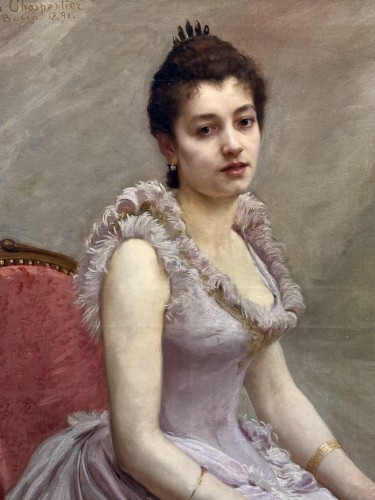 Gaston Charpentier-Bosio (1858-1923) Portrait de Jeune Fille - Antichità San Felice