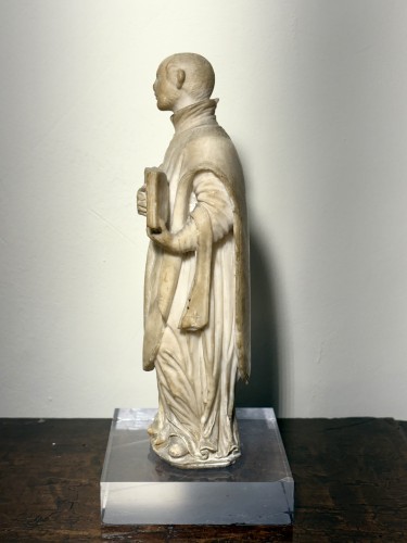 17th Italian Baroque Alabaster Sculpture Of Saint Ignatius Of Loyola - Louis XIII