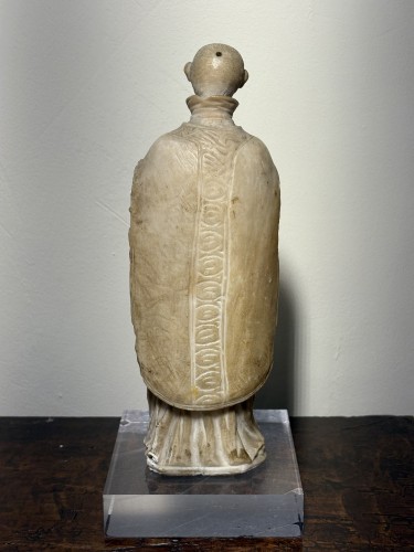 Antiquités - 17th Italian Baroque Alabaster Sculpture Of Saint Ignatius Of Loyola