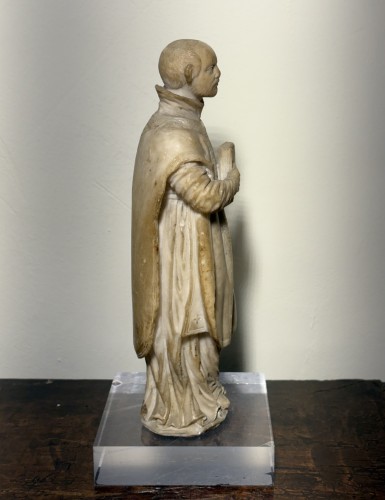 Antiquités - 17th Italian Baroque Alabaster Sculpture Of Saint Ignatius Of Loyola