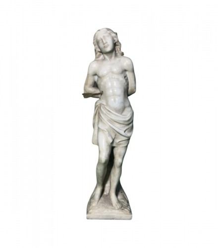 Saint Sébastien sculpture en marbre Italie 18e