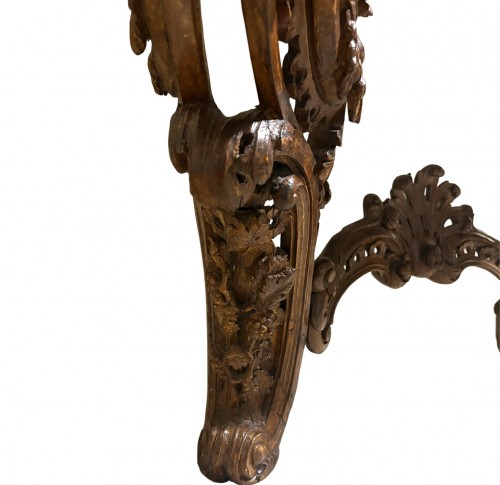 18th century - Large French Louis XV Console Table In Natural Wood