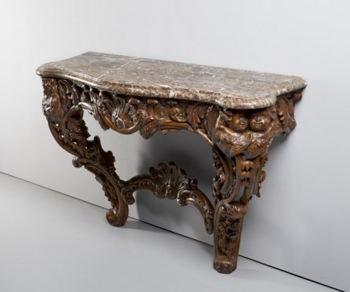 Antiquités - Large French Louis XV Console Table In Natural Wood