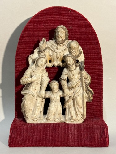 The Return Of The Holy Family, 17th Alabaster Group From Mechelen - Sculpture Style Louis XIII