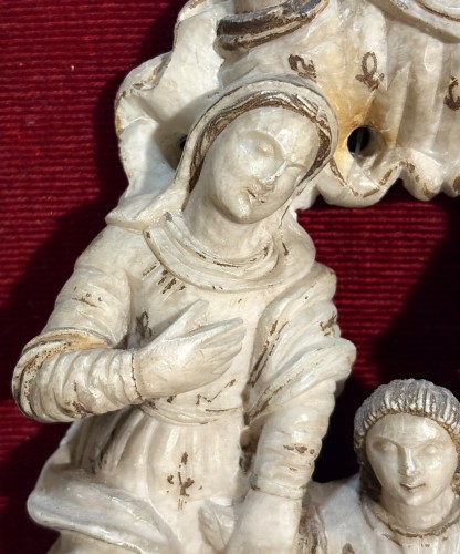 Sculpture  - The Return Of The Holy Family, 17th Alabaster Group From Mechelen