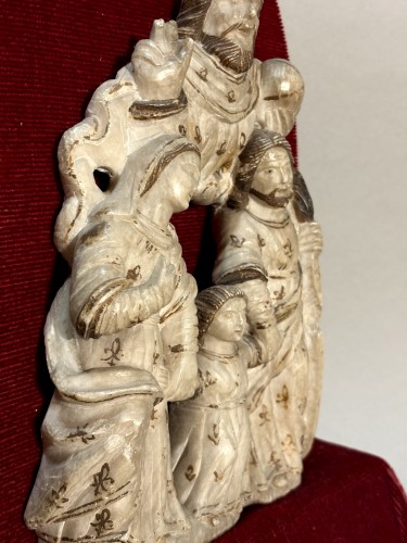 Antiquités - The Return Of The Holy Family, 17th Alabaster Group From Mechelen