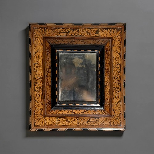 Louis XIV-era Marquetry Mirror Attributed To Noel Hache (1630–1675) - Mirrors, Trumeau Style Louis XIV